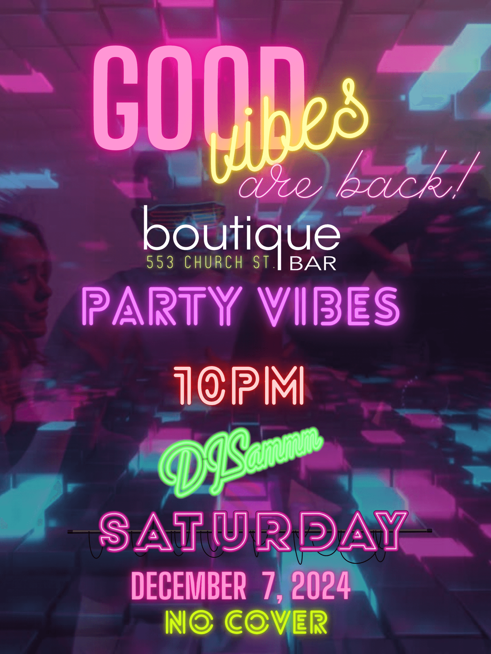 Boutique Bar Good Vibes are BACK!